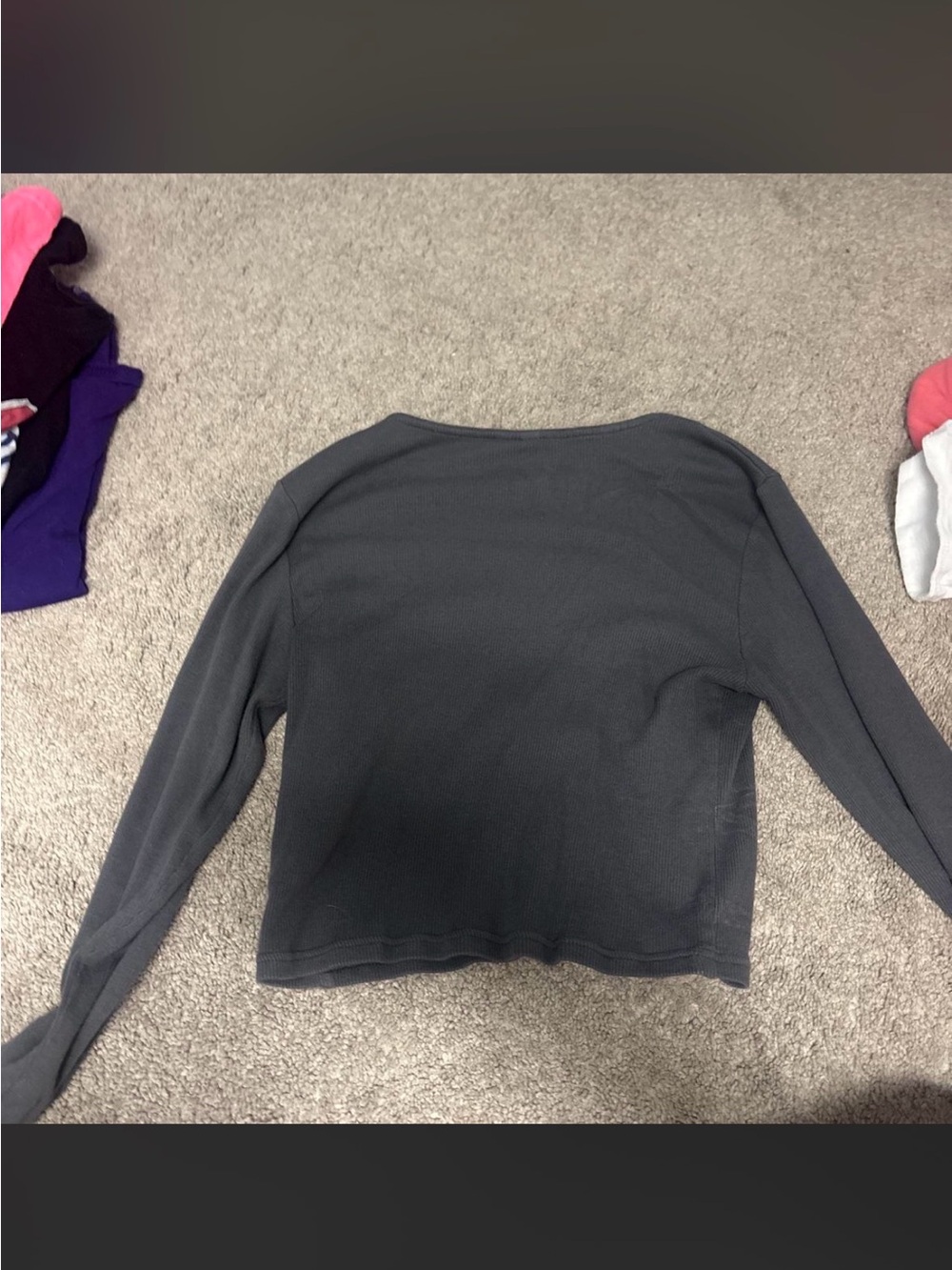 H&M Charcoal Gray Long-Sleeve Thermal Top
